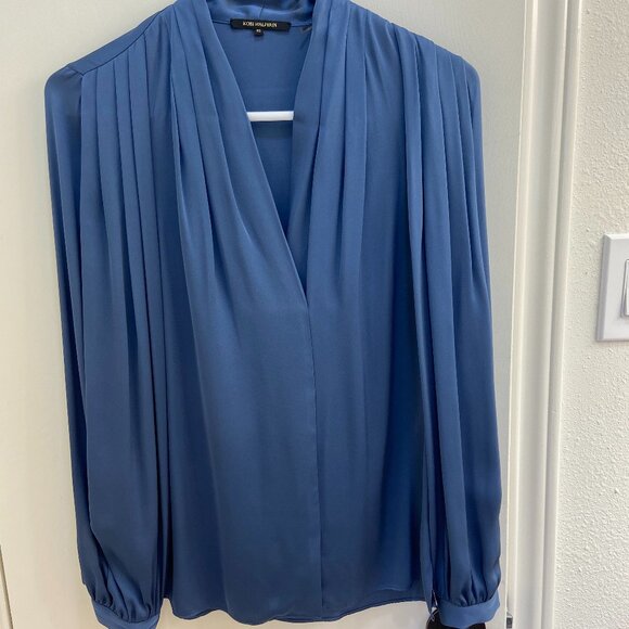 Kobi Halperin silk-blend pleated blouse, XS, dusty blue - Picture 1 of 6